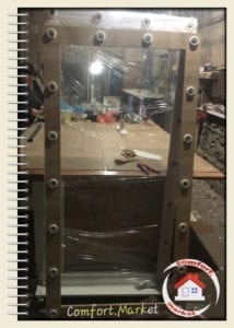 Comfort Market - купить напольное зеркало во весь рост человека на подставке с колесами в Киеве. На фото цвета дуб сонома и белый